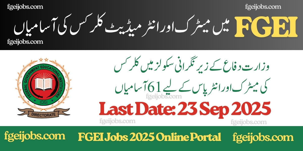 LDC and UDC Clerk Jobs 2025 in FGEI
