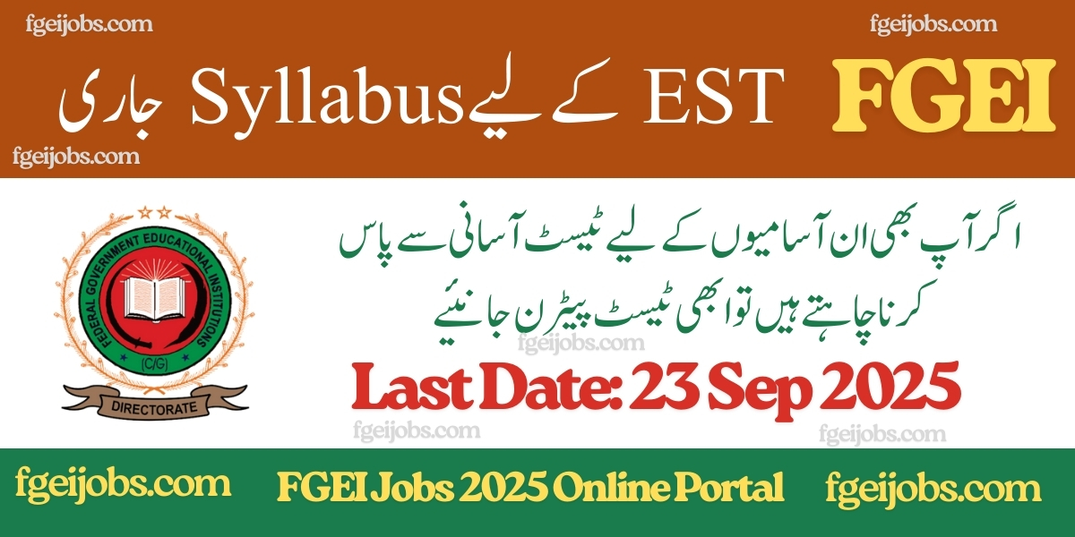 Written Test Syllabus for Elementary School Teacher EST Jobs 2025